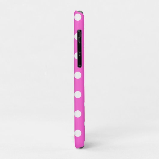 Coques Case-Mate iPhone Point de Pois rose et blanc chaud (Dos/Gauche)