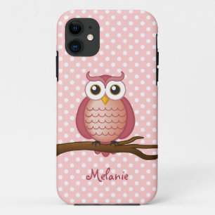 Etui iPhone Case-Mate Point de polka rose Girly du hibou de