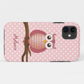 Coques Case-Mate iPhone Point de polka rose Girly du hibou | de (Dos (Horizontal))
