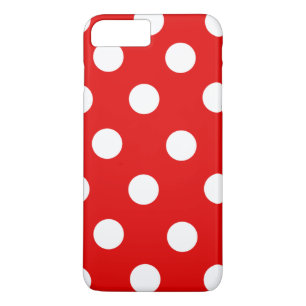 Coque iPhone 8 Plus/7 Plus Point de polka rouge et blanc