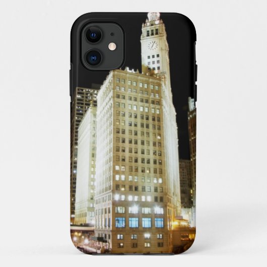 Coques Case-Mate iPhone Point de repère célèbre de Chicago la nuit (Dos)