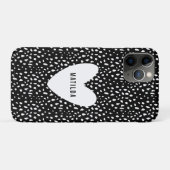 Coques Case-Mate iPhone Point peint à la main et coeur personnalisé (Dos (Horizontal))