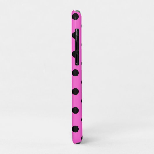 Coques Case-Mate iPhone Point Pois rose et noir (Dos/Gauche)