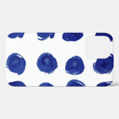 Coques Case-Mate iPhone Point polka, aquarelle bleu indigo. (Verso (horizontal))