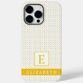 Coques Case-Mate iPhone Point Polka blanc jaune safran sur mesure (Verso)
