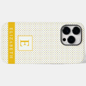 Coques Case-Mate iPhone Point Polka blanc jaune safran sur mesure (Verso (horizontal))