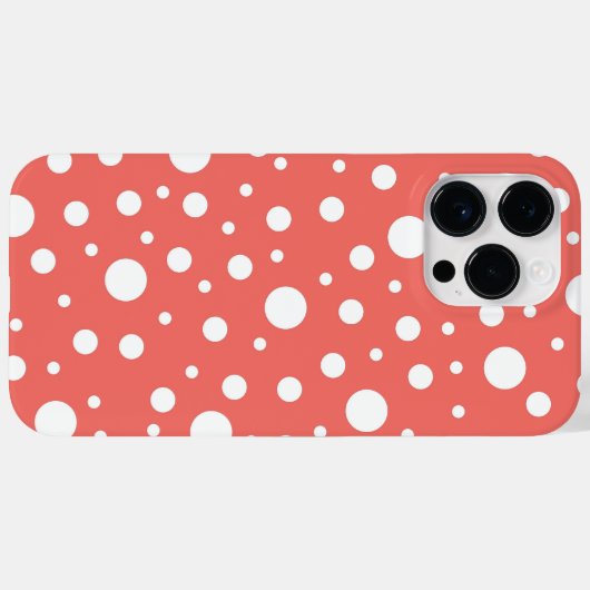Coques Case-Mate iPhone Point Polka de corail (Verso (horizontal))