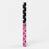 Coques Case-Mate iPhone Point Polka de treillis monogramme (Dos/Droite)