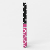 Coques Case-Mate iPhone Point Polka de treillis monogramme (Dos/Gauche)