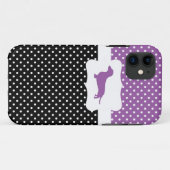 Coques Case-Mate iPhone Point Polka rétro avec Dachshund (Dos (Horizontal))