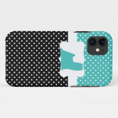 Coques Case-Mate iPhone Point Polka rétro avec Yorkie (Dos (Horizontal))