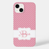 Coques Case-Mate iPhone Point Polka rose personnalisé (Verso)