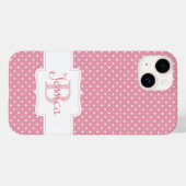 Coques Case-Mate iPhone Point Polka rose personnalisé (Verso (horizontal))