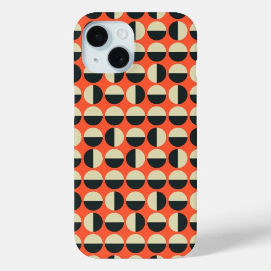 Coques Case-Mate iPhone Point rouge noir rétro Soixante Motif (Verso)