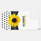 Coques Case-Mate iPhone Pointe Chic de Polka de tournesol (Verso (horizontal))