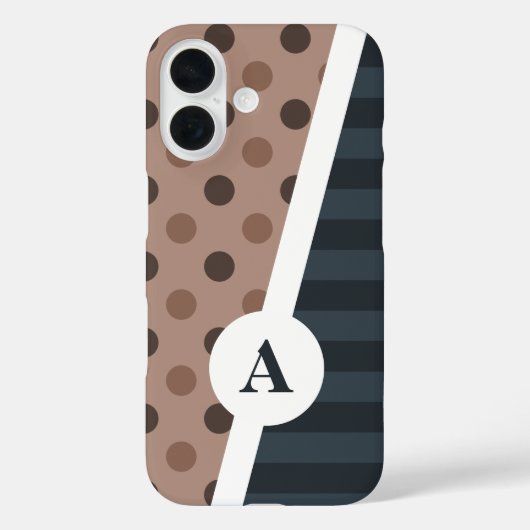 Coques Case-Mate iPhone Pointe de cacao foncé et Motif à rayures (Verso)