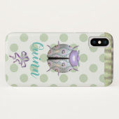 Coques Case-Mate iPhone Pointe de polka de Ladybug mignon violet vert blan (Dos (Horizontal))