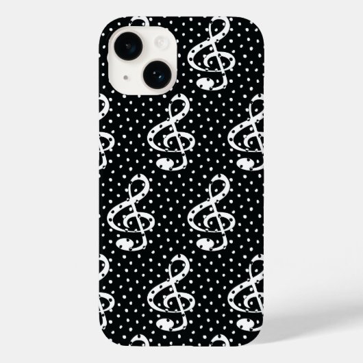 Coques Case-Mate iPhone Pointe de polka noir et blanc (Verso)
