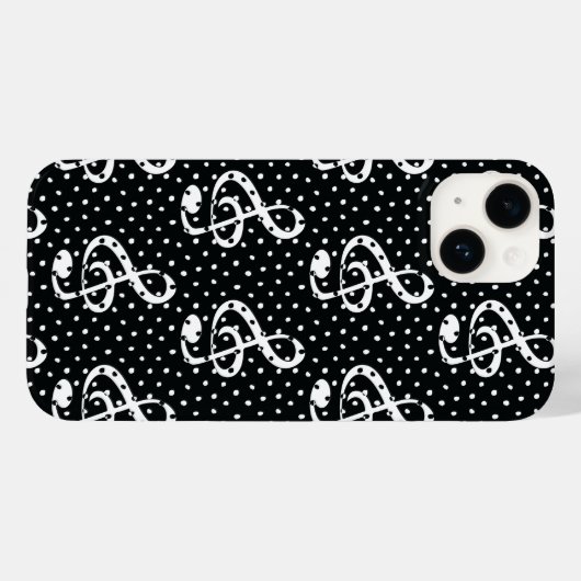 Coques Case-Mate iPhone Pointe de polka noir et blanc (Verso (horizontal))