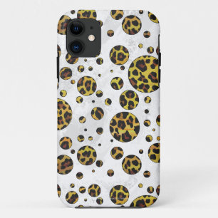 Coque iPhone 11 Pointe Leopard Brown et Jaune