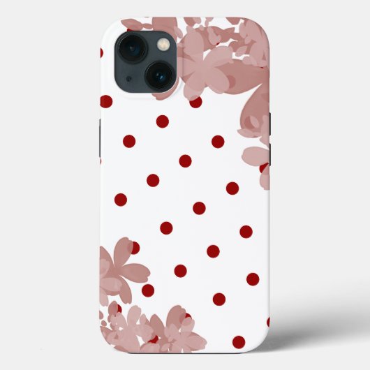 Coques Case-Mate iPhone Pointe Polka Et Motif Floral (Verso)