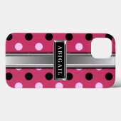 Coques Case-Mate iPhone Pointe rose et noire Motif Nom en métal (Verso (horizontal))