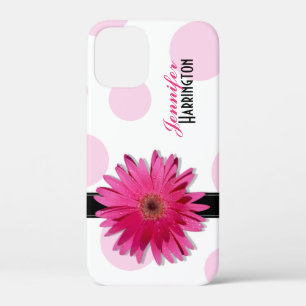 Coques Pour iPhone Pointe rose Gerbera Daisy Polka