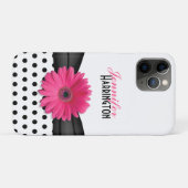 Coques Case-Mate iPhone Pointe rose Gerbera Daisy Polka (Dos (Horizontal))