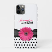 Coques Case-Mate iPhone Pointe rose Gerbera Daisy Polka (Dos)