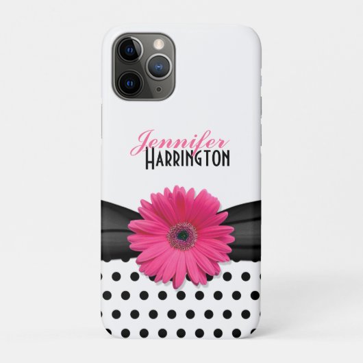 Coques Case-Mate iPhone Pointe rose Gerbera Daisy Polka (Dos)