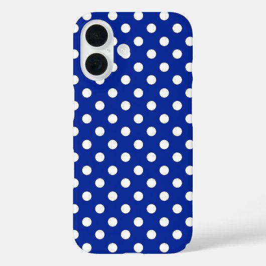 Coques Case-Mate iPhone Pointe Royal Bleu et Blanc Polka (Verso)