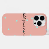 Coques Case-Mate iPhone Points abstraits bleu orange ajouter nom texte t t (Verso (horizontal))