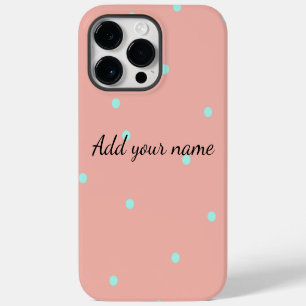 Coque Pour Pour iPhone 14 Pro Max Points abstraits orange bleu ajouter nom texte t