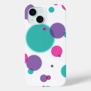 Coque Pour iPhone 15 Points amusants mignons Motif en rose violet coule