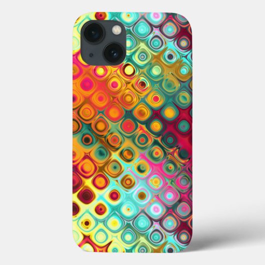 Coques Case-Mate iPhone Points Arc-en-ciel rouge liquide Motif Abstrait (Verso)
