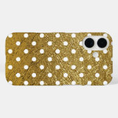 Coques Case-Mate iPhone Points blancs sur couleur or (Verso (horizontal))