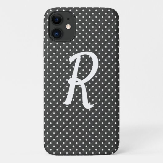 Coques Case-Mate iPhone points blancs sur monogramme noir (Dos)
