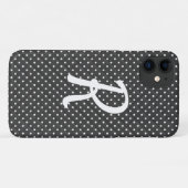Coques Case-Mate iPhone points blancs sur monogramme noir (Dos (Horizontal))