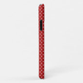 Coques Case-Mate iPhone points blancs sur monogramme rouge (Dos/Droite)