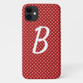 Coques Case-Mate iPhone points blancs sur monogramme rouge (Dos)