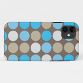 Coques Case-Mate iPhone Points bleu turquoise et Brown Motif moderne (Dos (Horizontal))