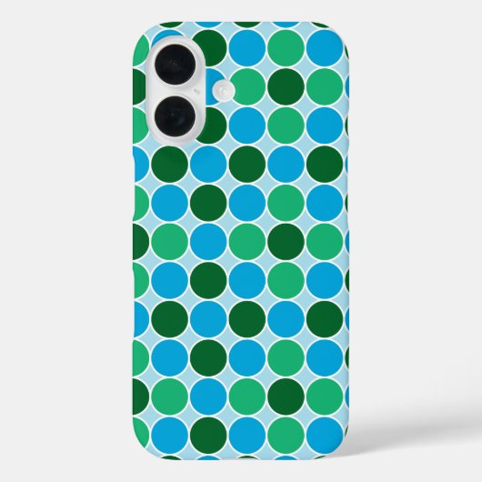 Coques Case-Mate iPhone Points bleu turquoise rétro Motif géométrique (Verso)