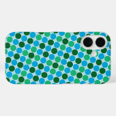 Coques Case-Mate iPhone Points bleu turquoise rétro Motif géométrique (Verso (horizontal))