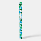 Coques Case-Mate iPhone Points bleu turquoise rétro Motif géométrique (Verso / Gauche)