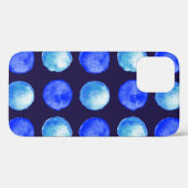 Coques Case-Mate iPhone Points Bleus Aquarelle Motif Indigo Cerulean (Verso (horizontal))