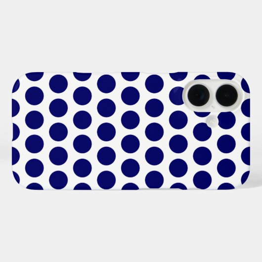 Coques Case-Mate iPhone Points Bleus Foncé (Verso (horizontal))