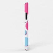 Coques Case-Mate iPhone Points bleus roses et blancs (Dos/Droite)