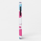 Coques Case-Mate iPhone Points bleus roses et blancs (Dos/Gauche)