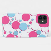 Coques Case-Mate iPhone Points bleus roses et blancs (Dos (Horizontal))