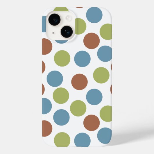 Coques Case-Mate iPhone Points bleus, verts et Brown (Verso)